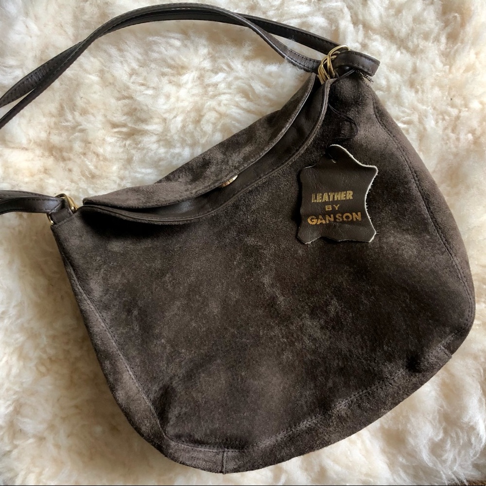 Vintage Ganson Brown Suede Leather Purse